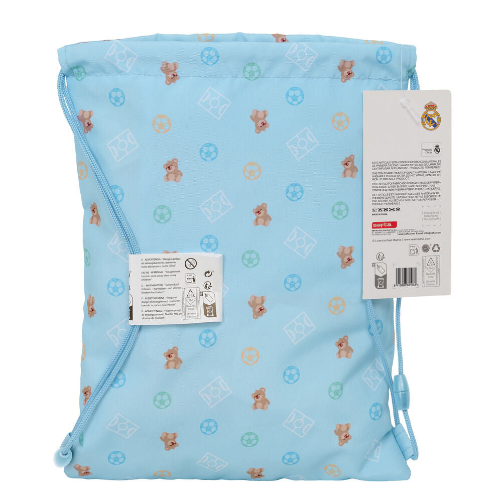 Saco Baby Real Madrid azul claro con osito y escudo - 5