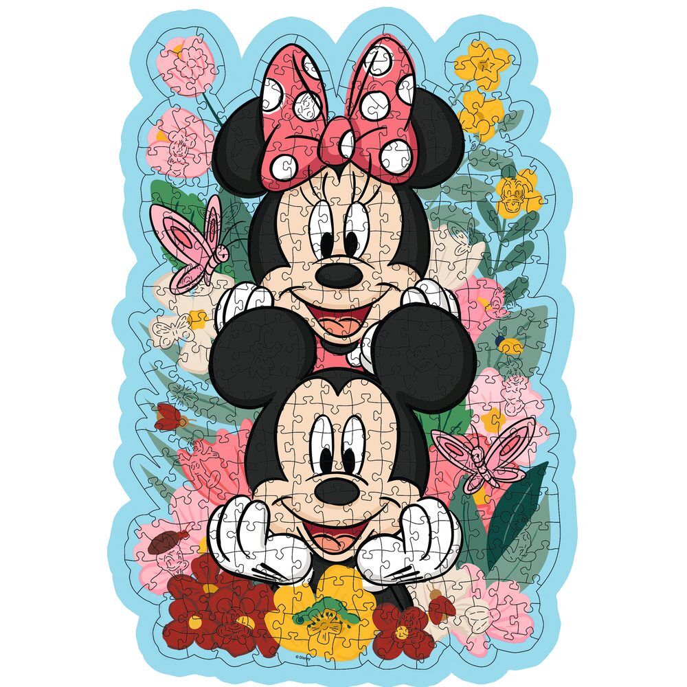 Puzzle de madera Disney de Mickey y Minnie con flores, 300 piezas - 2