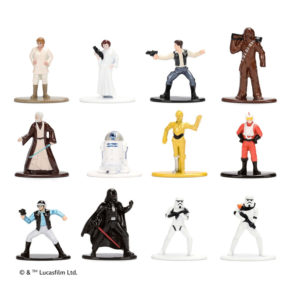 Blíster con 12 figuras Metalfigs de Star Wars de 4 cm - 4