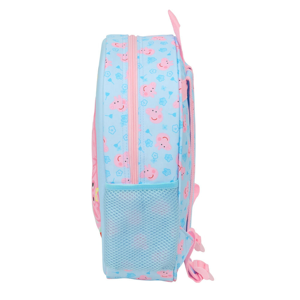 Mochila 3D azul de Peppa Pig con bolsillo lateral - 3
