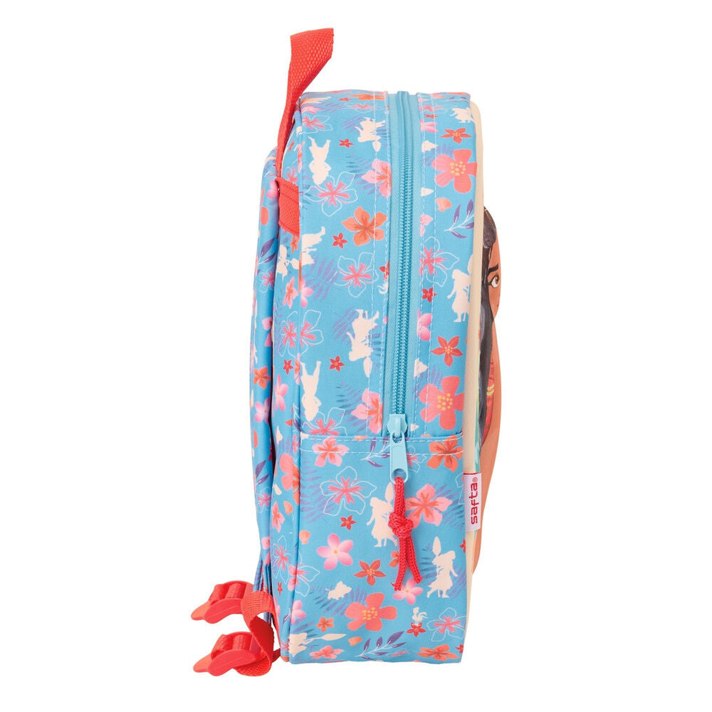 Mochila 3D azul de Vaiana Moana Disney con estampado floral - 3