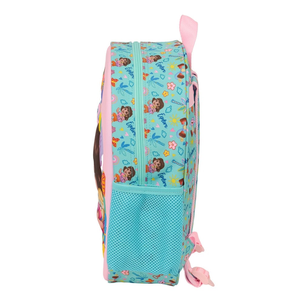 Mochila 3D rosa de Dora Exploradora con bolsillo lateral - 3