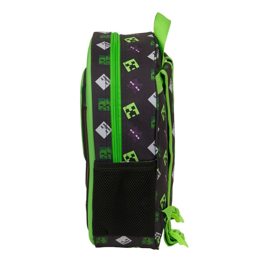 Mochila 3D verde de Minecraft con diseño Creeper - 3
