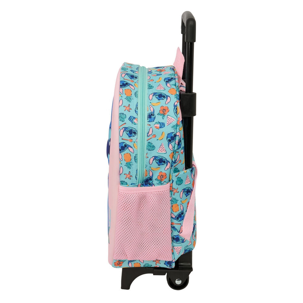 Trolley 3D rosa de Stitch Disney con asa extensible - 3