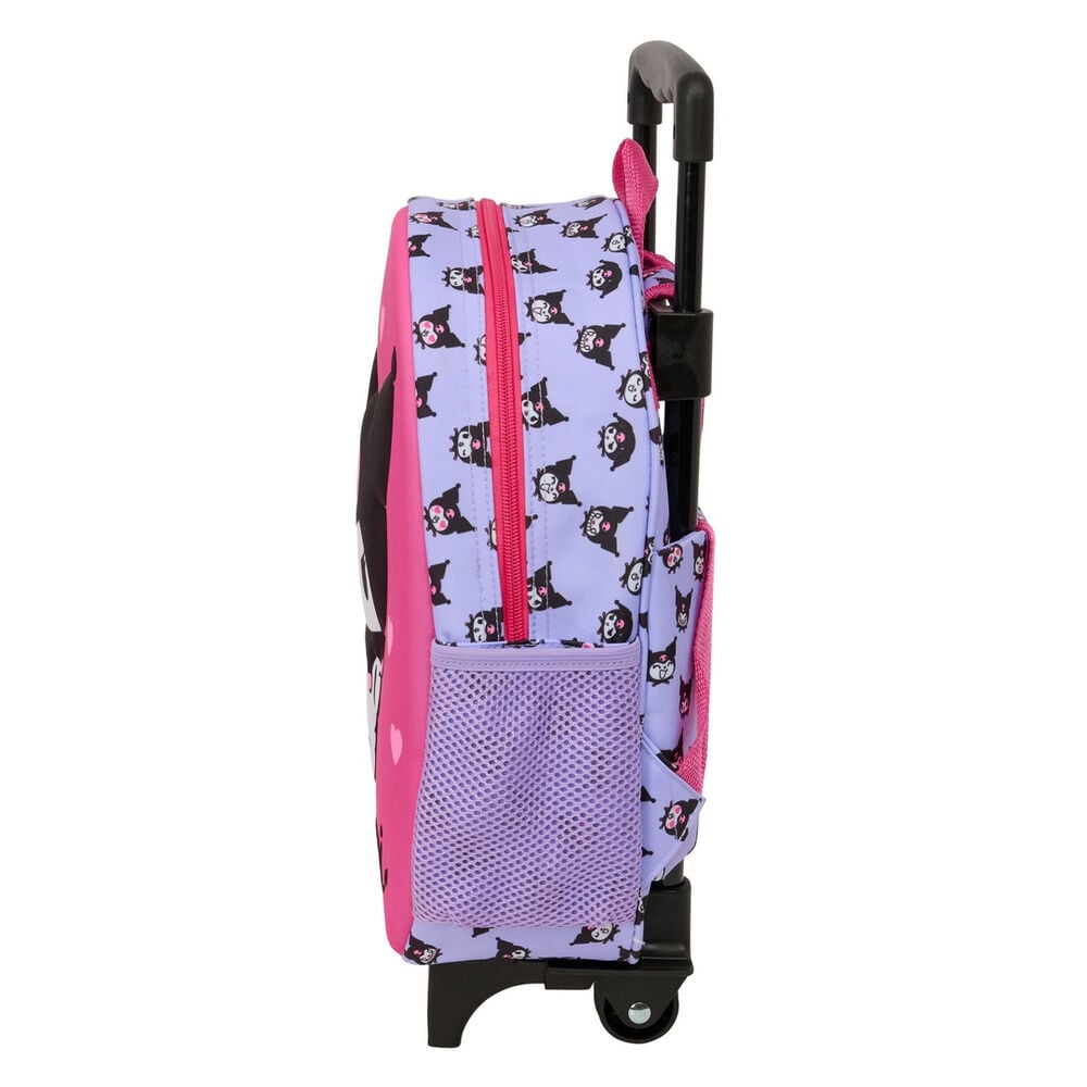 Trolley 3D rosa de Kuromi Hello Kitty con asa extensible - 3