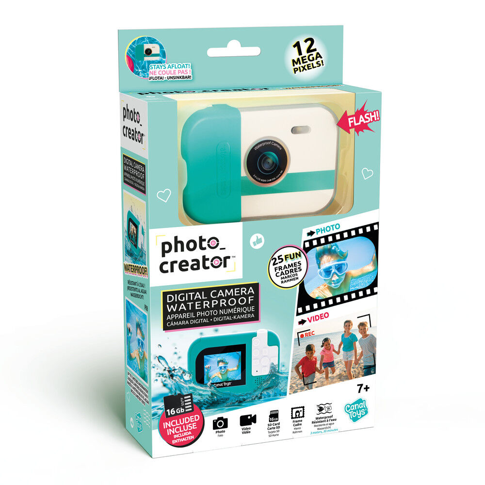 Cámara digital infantil Photo Creator sumergible en turquesa y blanco
