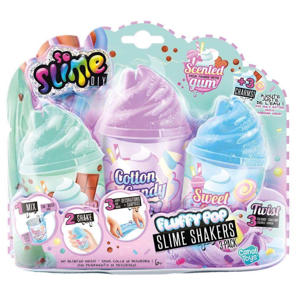 Set CANAL TOYS de tres botes de slime esponjoso DIY con decoraciones - 2