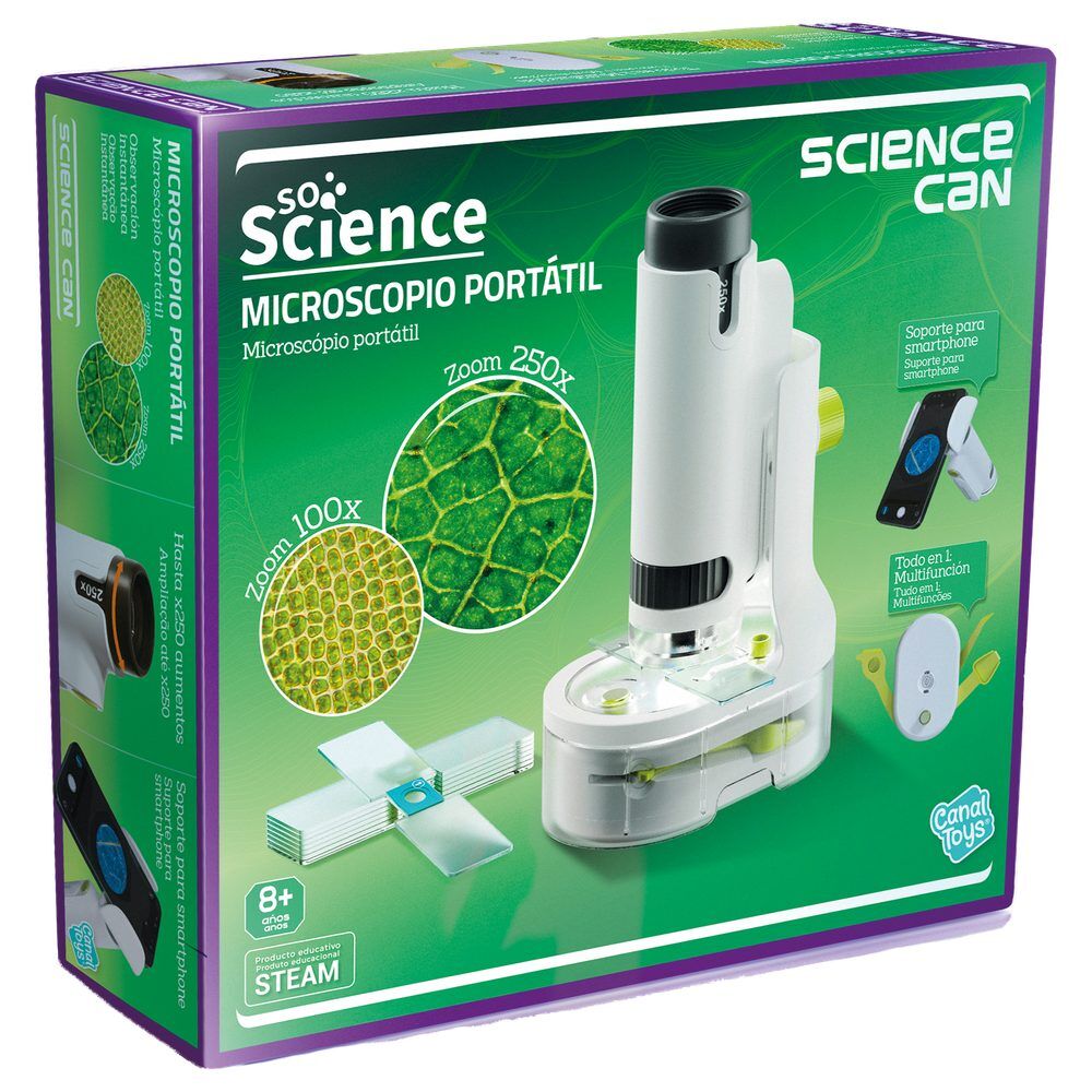 Microscopio portátil CANAL TOYS So Science con preparaciones y soporte para smartphone - 2