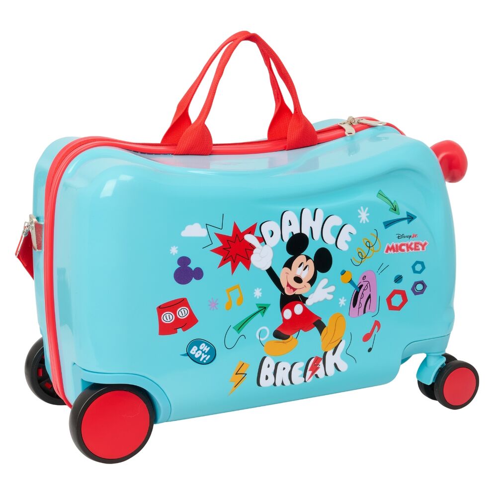 Maleta trolley turquesa Baby Mickey Disney con detalles rojos - 4