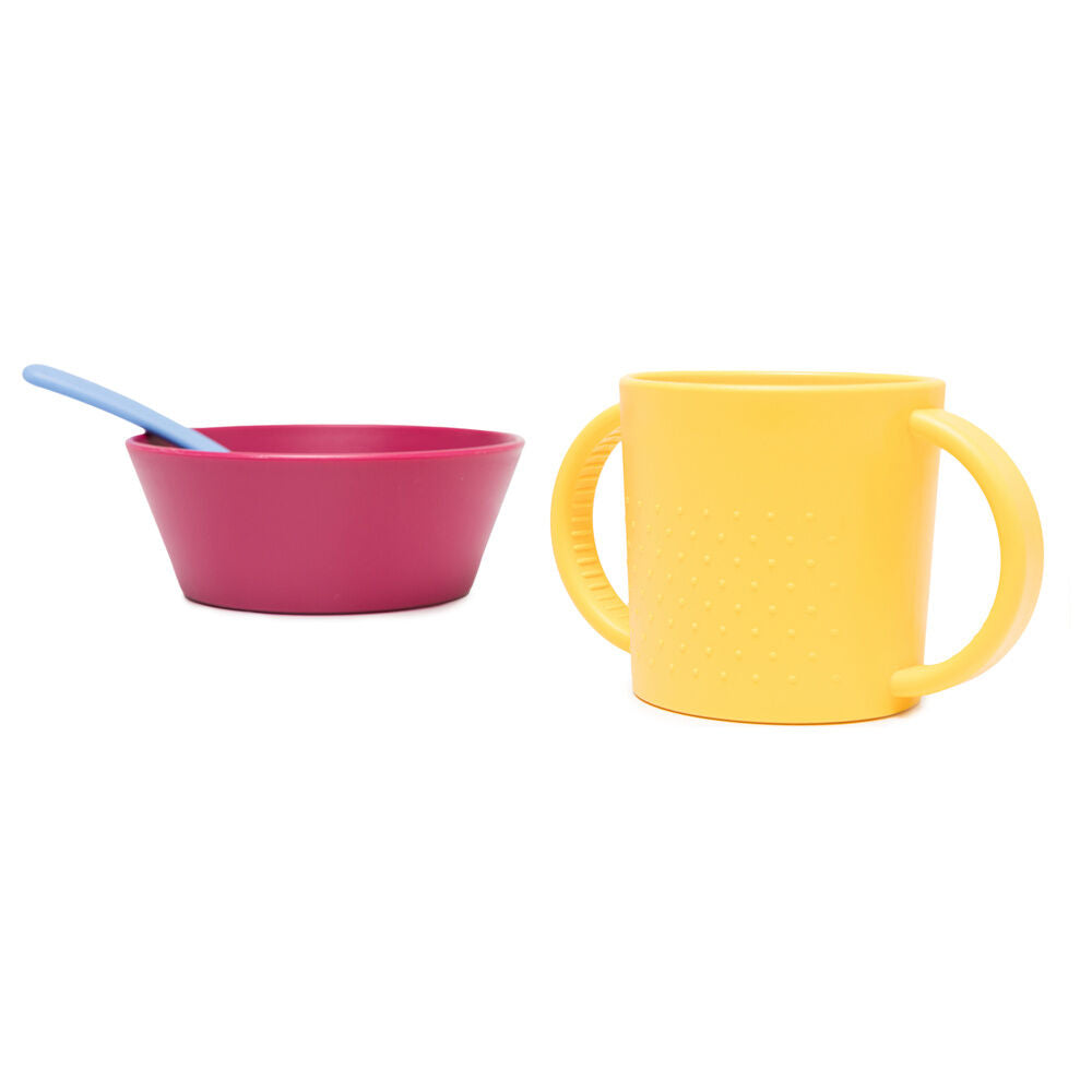 Set de vajilla infantil F.C. Barcelona con plato, bol, vaso y cubiertos - 4