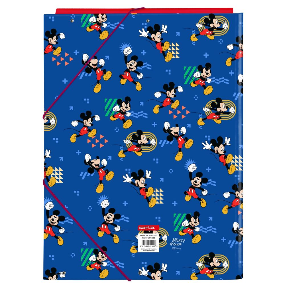 Carpeta A4 azul de Mickey Disney con cierre de gomas - 2