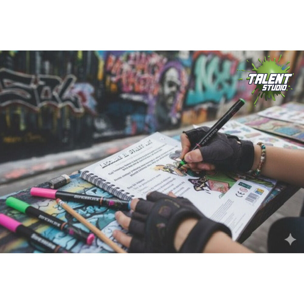 Set Diseñador Graffiti Talent Studio de CEFA TOYS con rotuladores y bloc - 4