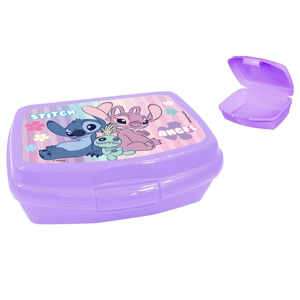 Sandwichera fiambrera morada de Stitch y Angel Disney