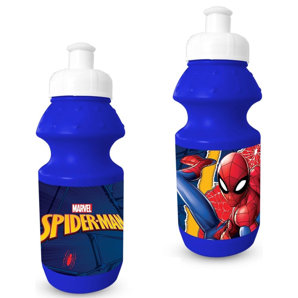 Botella azul de Spider-Man Marvel con boquilla abatible