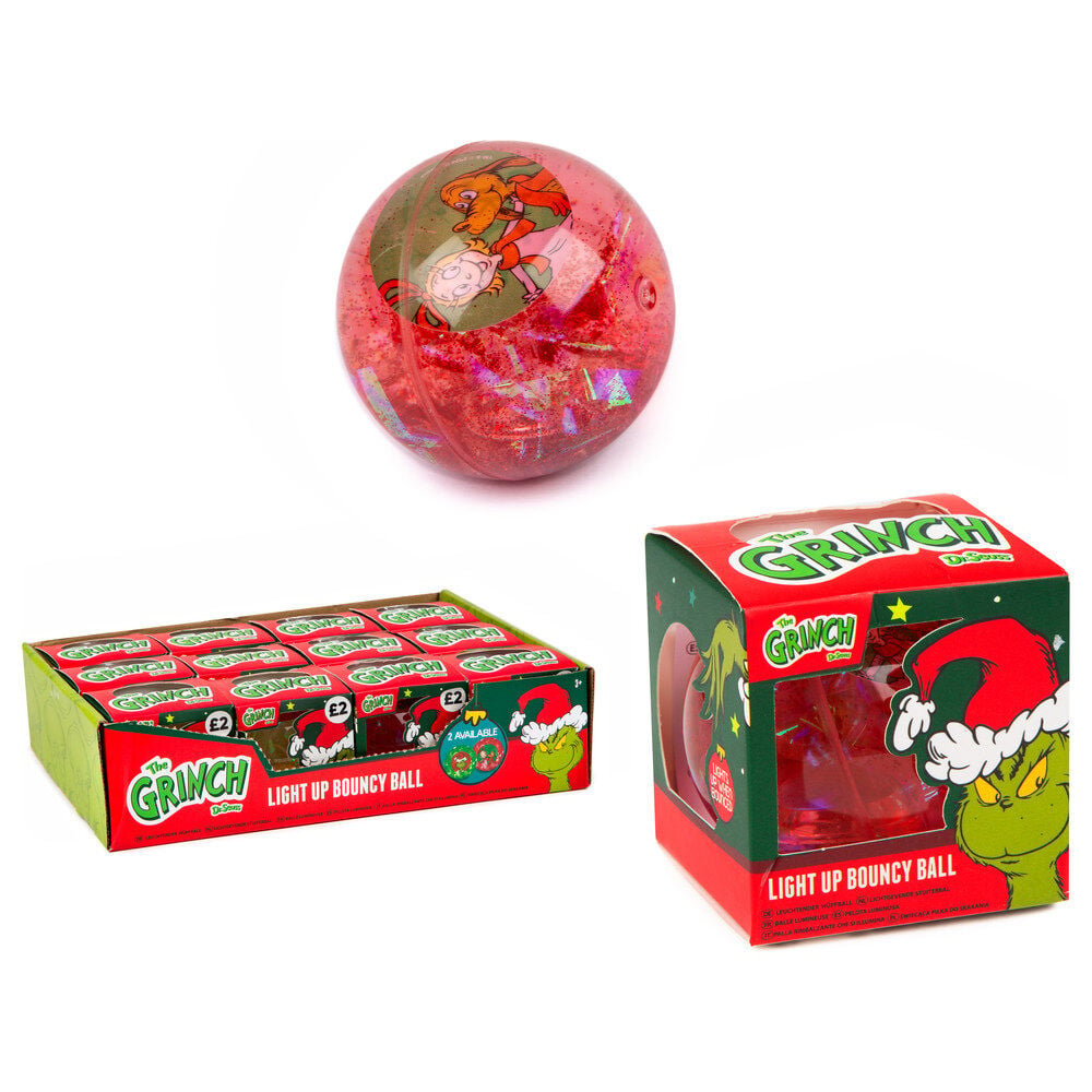 Pelota saltarina LED roja de El Grinch