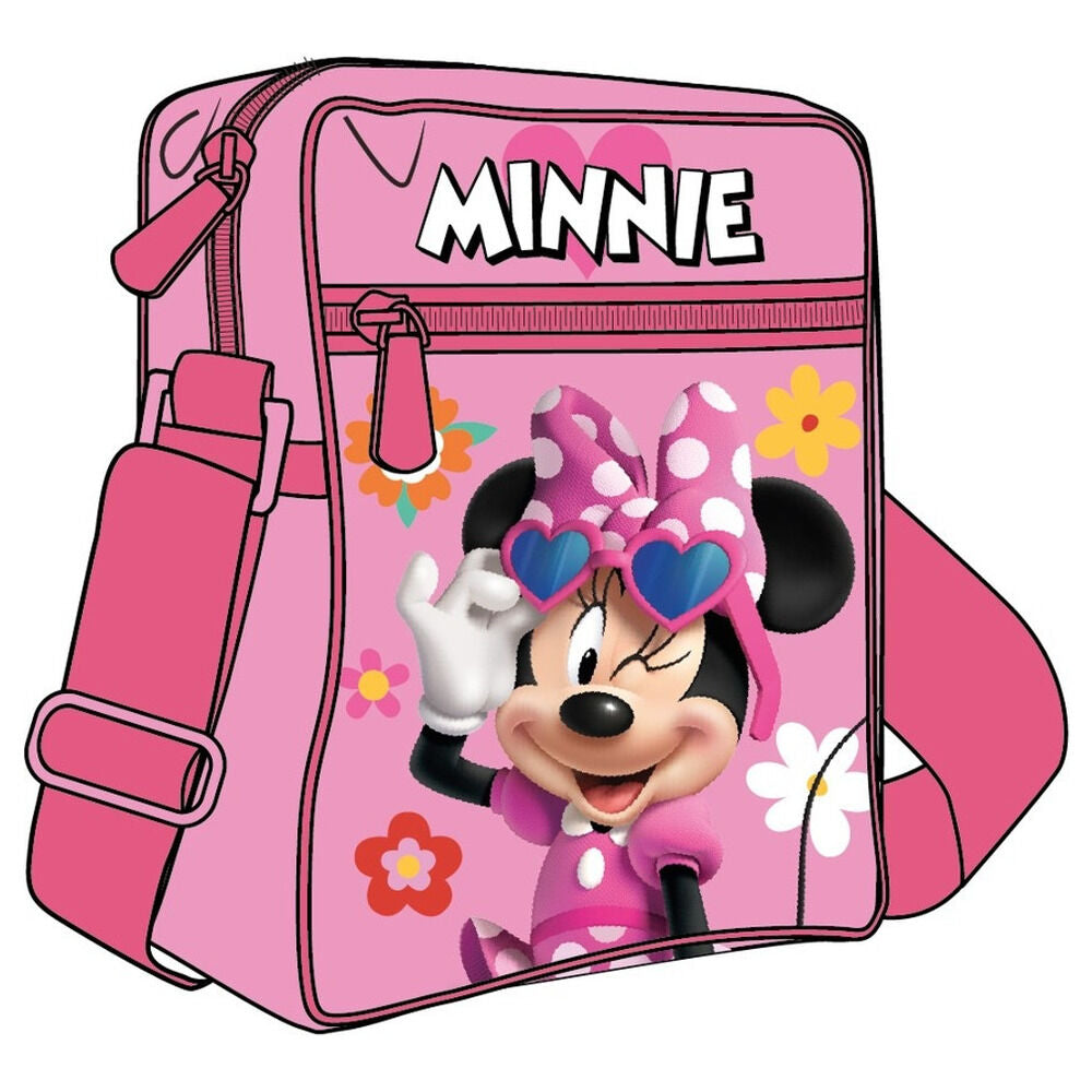 Bolso bandolera rosa de Minnie Disney con estampado floral