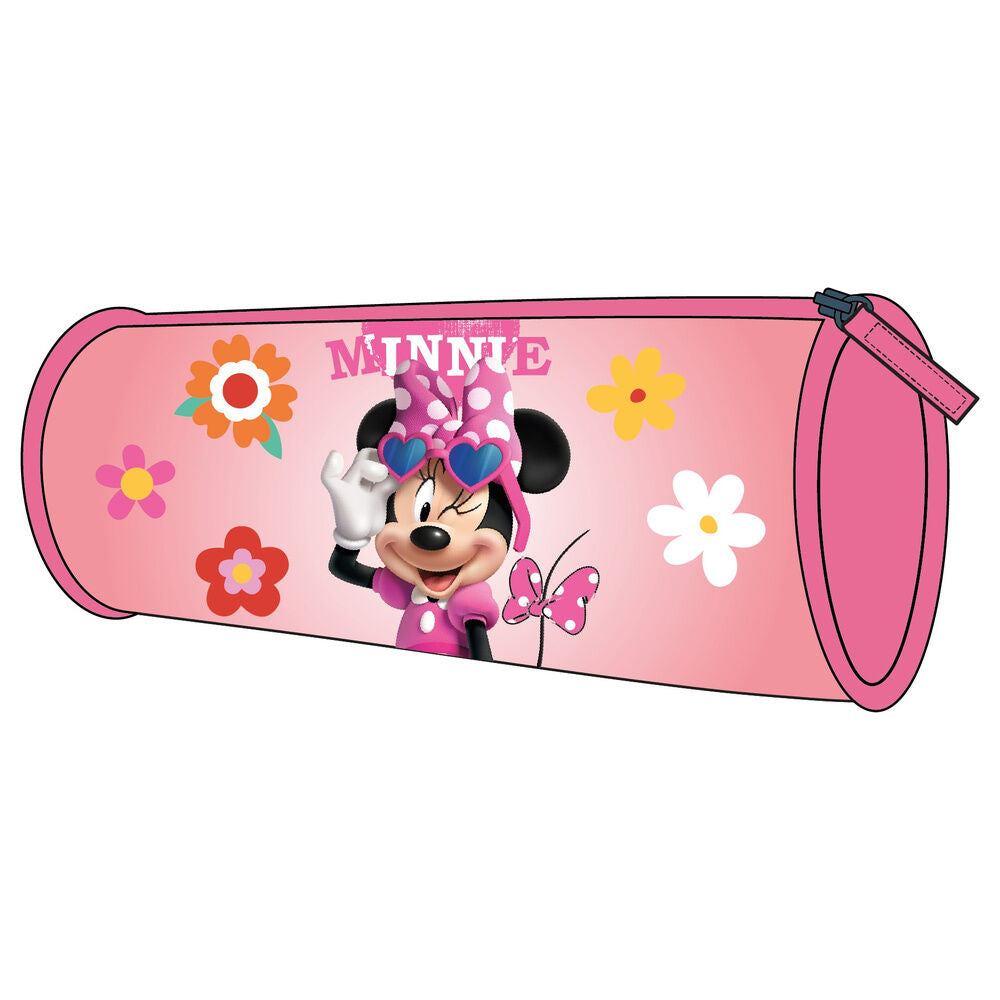 Portatodo rosa de Minnie Disney con flores