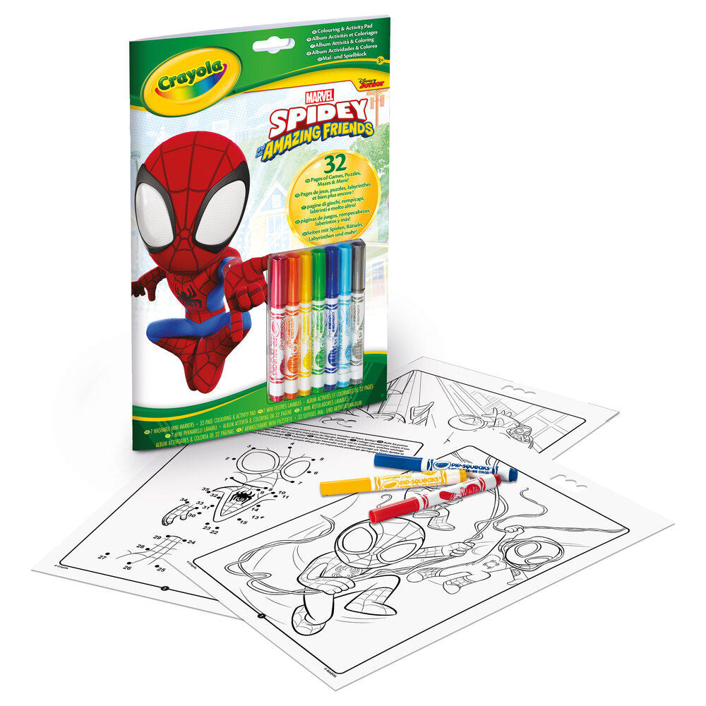 Libro de actividades Crayola Spidey Marvel con 7 rotuladores