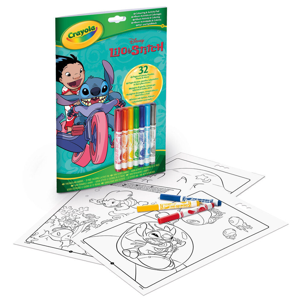 Set Crayola Disney Lilo & Stitch con páginas para colorear y 7 rotuladores