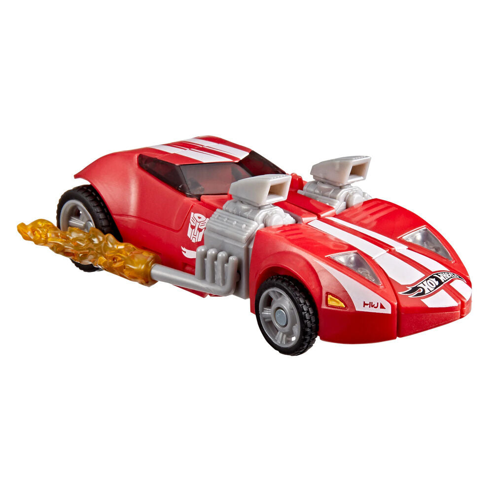 Figura articulada Twin Mill Hot Wheels Transformers roja con accesorios - 4