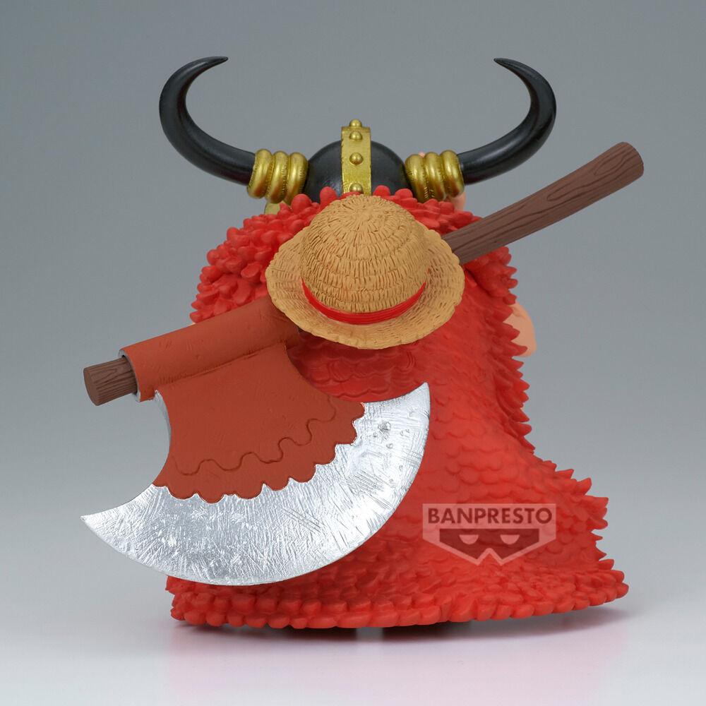 Figura de Monkey D. Luffy Elbaph con tocado de cuernos y capa roja - 5