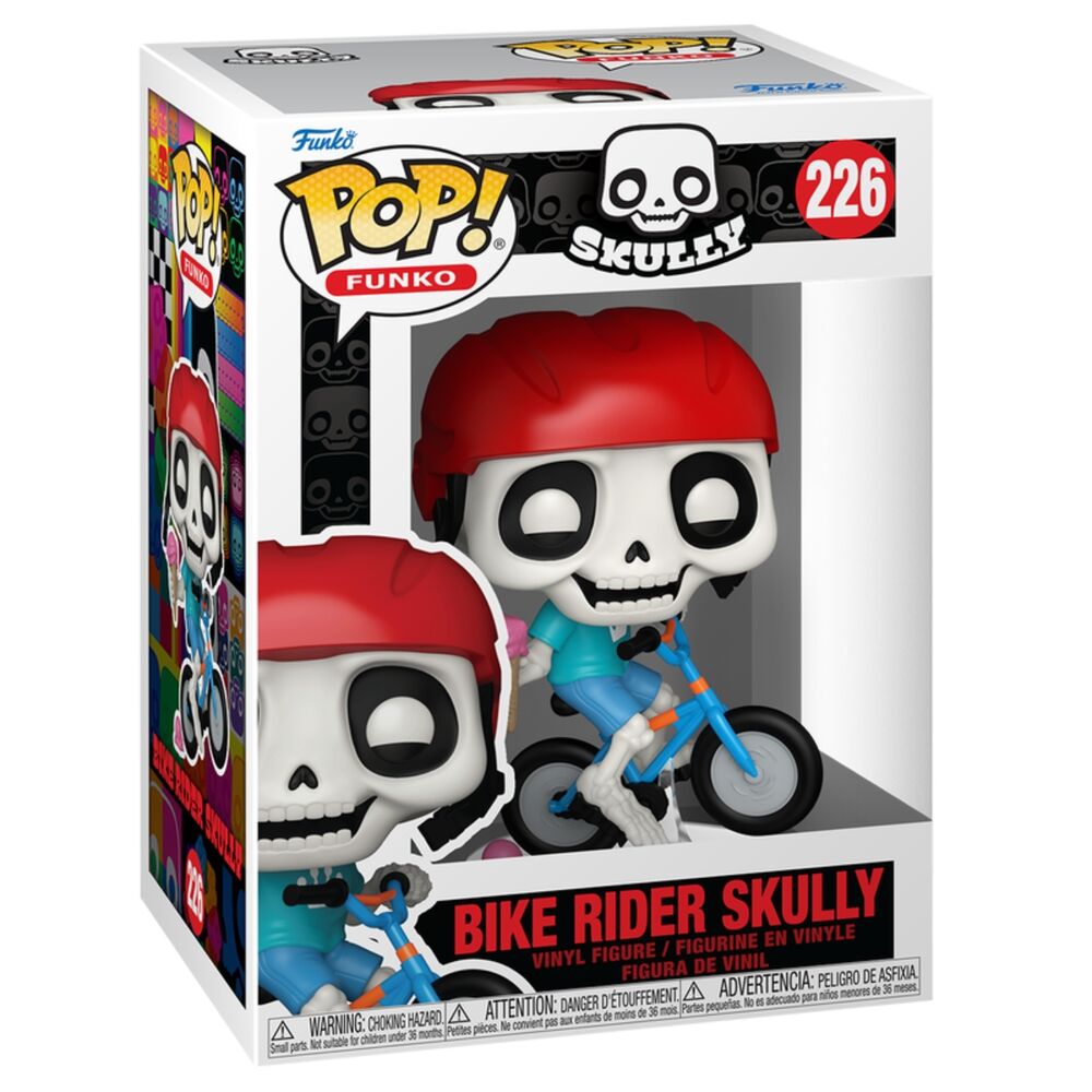 Figura Funko POP Skully en bicicleta con casco rojo y helado - 2