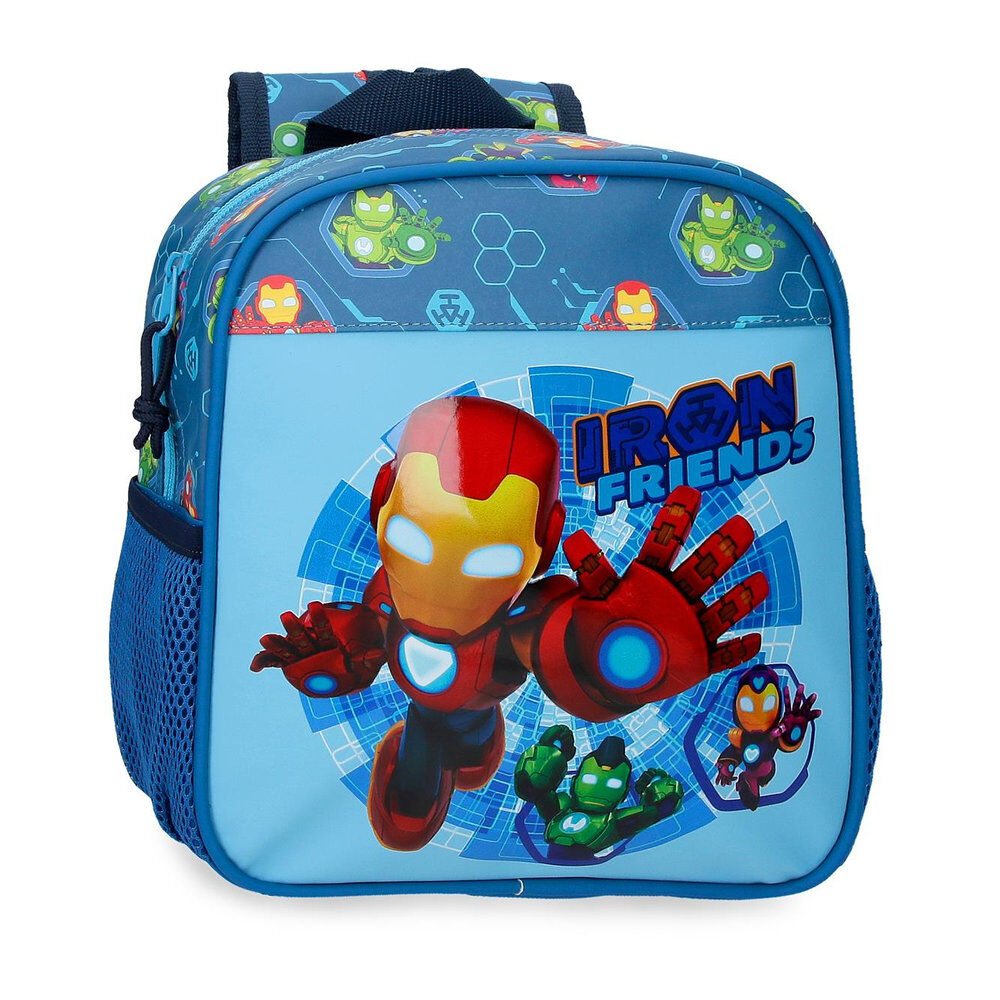 Mochila azul Iron Man Friends Marvel adaptable a carro