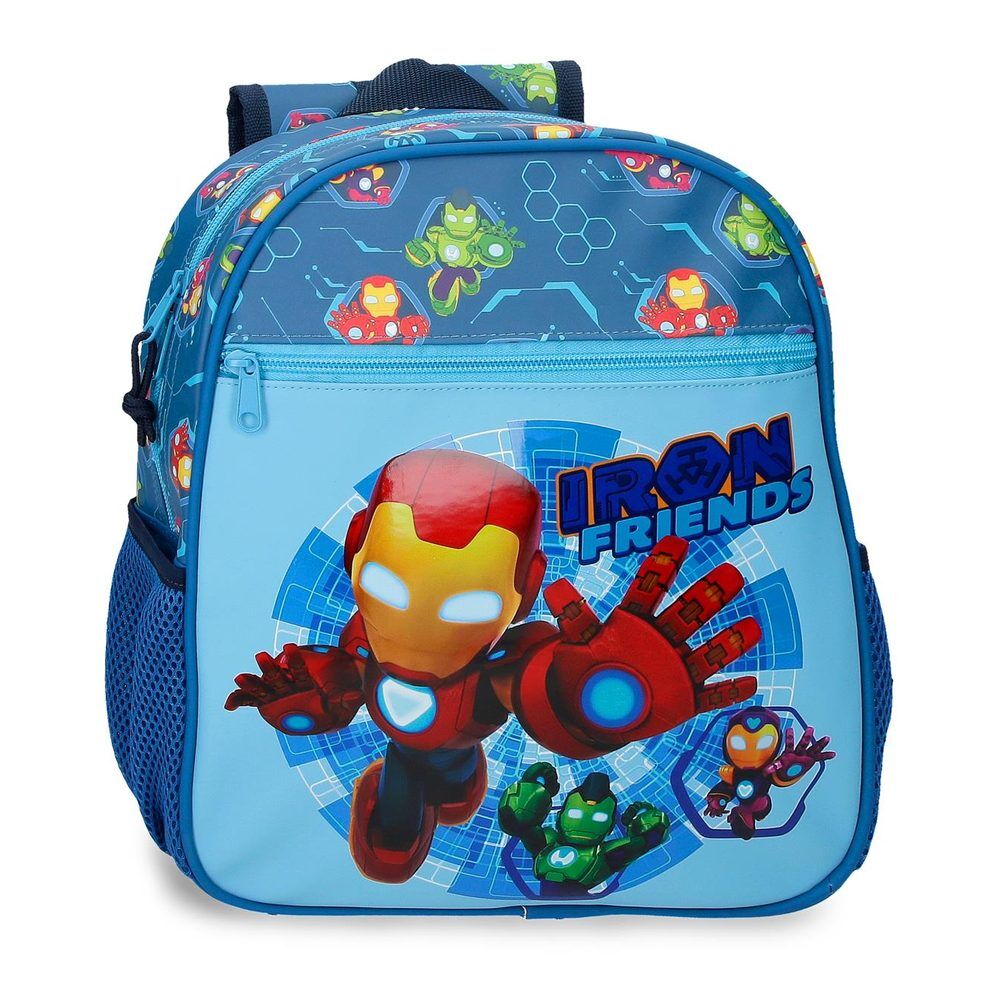 Mochila azul Iron Man Friends de Marvel adaptable a carro