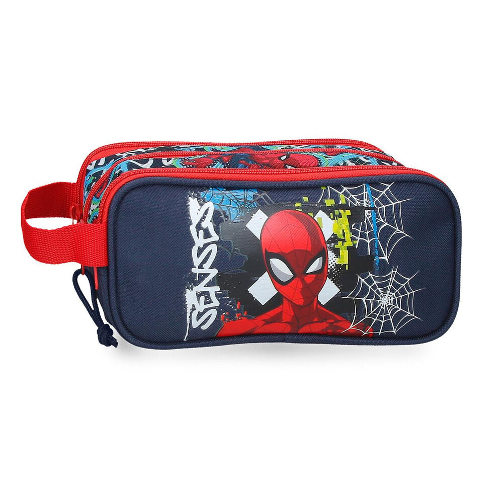 Neceser Spiderman Marvel con diseño graffiti y doble cremallera