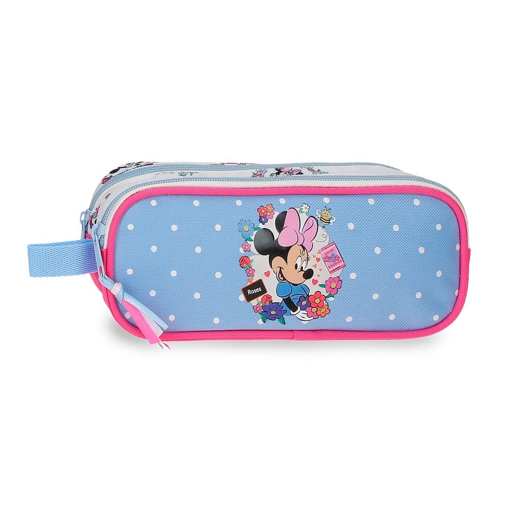 Neceser azul de Minnie Disney con flores y lunares blancos