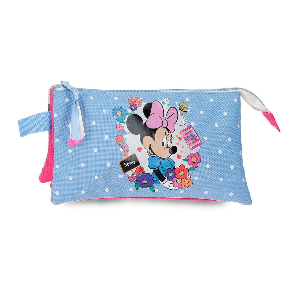 Neceser azul Flowers de Minnie Disney con flores y lunares blancos