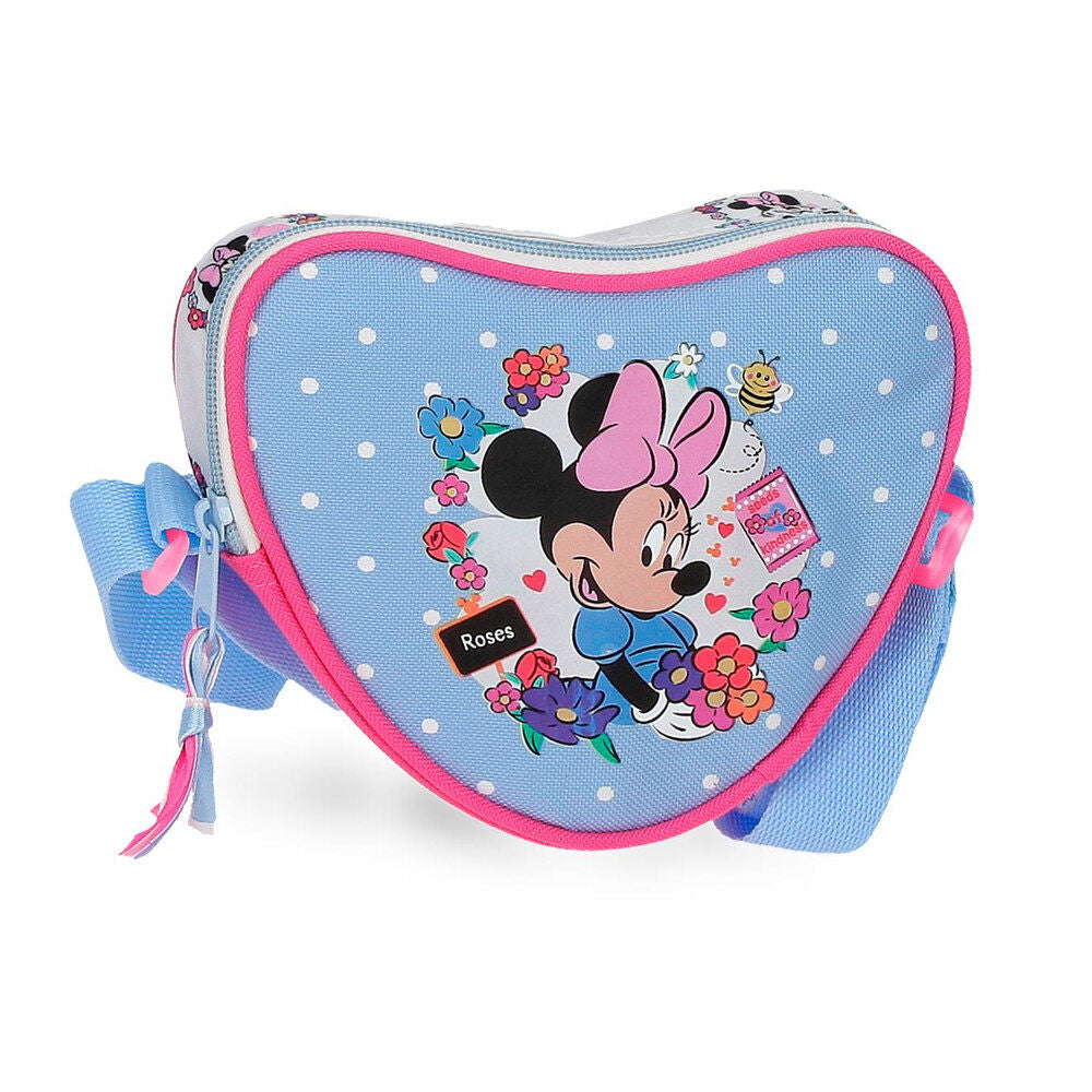 Bandolera Flowers Minnie Disney azul con flores y lunares