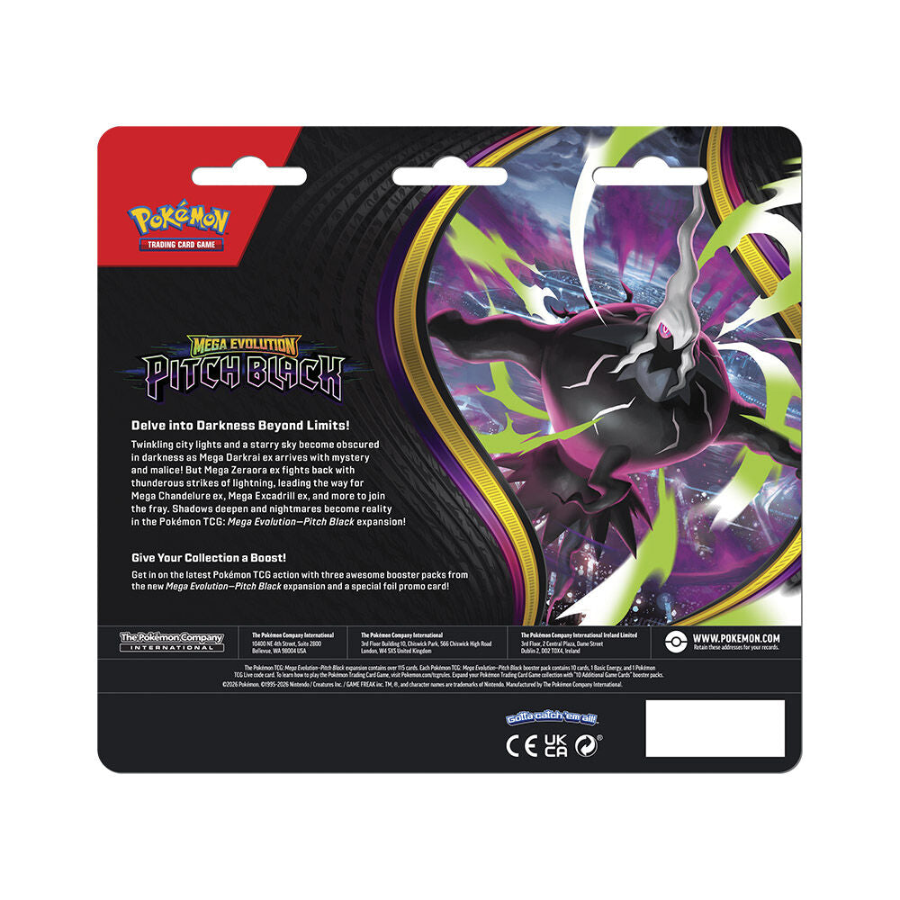 Blíster Pokémon TCG Mega Evolution—Pitch Black con tres sobres y carta promocional de Binacle - 2