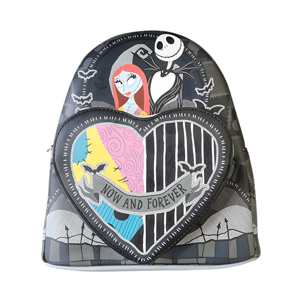 Mochila Loungefly de Jack y Sally con corazón partido