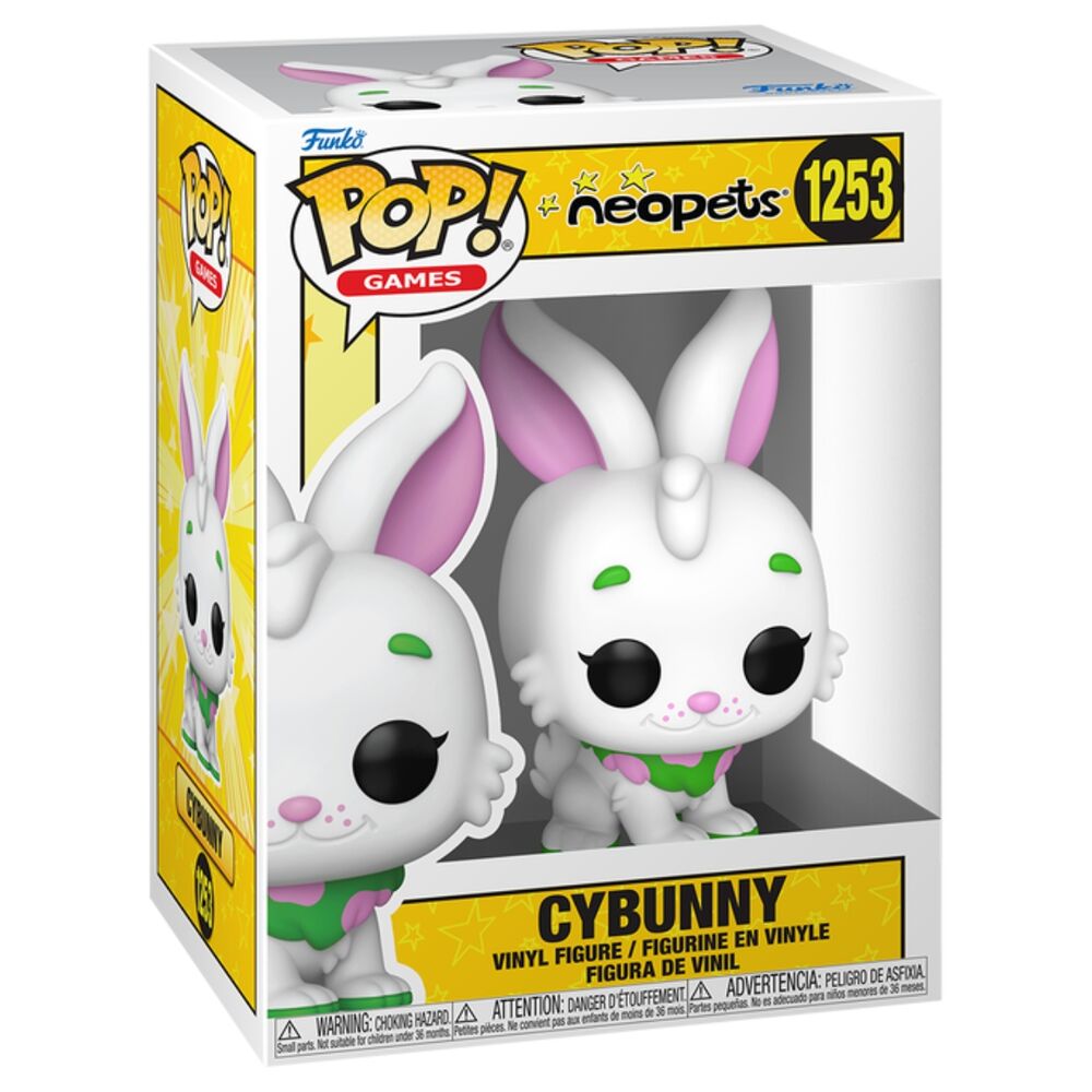 Figura Funko POP! Neopets Cybunny blanca con orejas rosas y conjunto verde - 2
