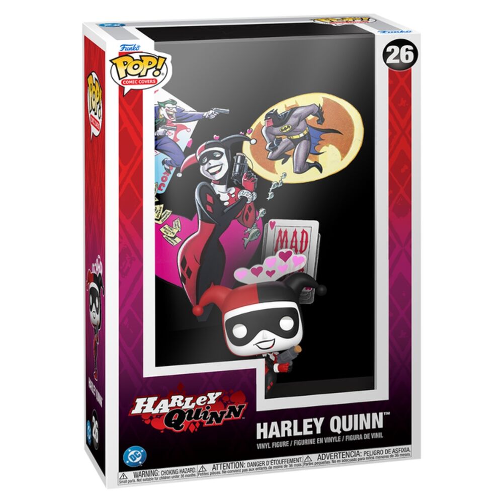 Figura FUNKO POP! Comic Covers de Harley Quinn con fondo gráfico de DC Comics - 2