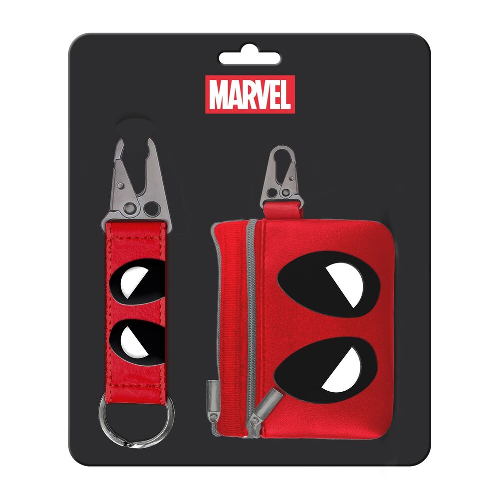 Set rojo de monedero y llavero Deadpool Marvel