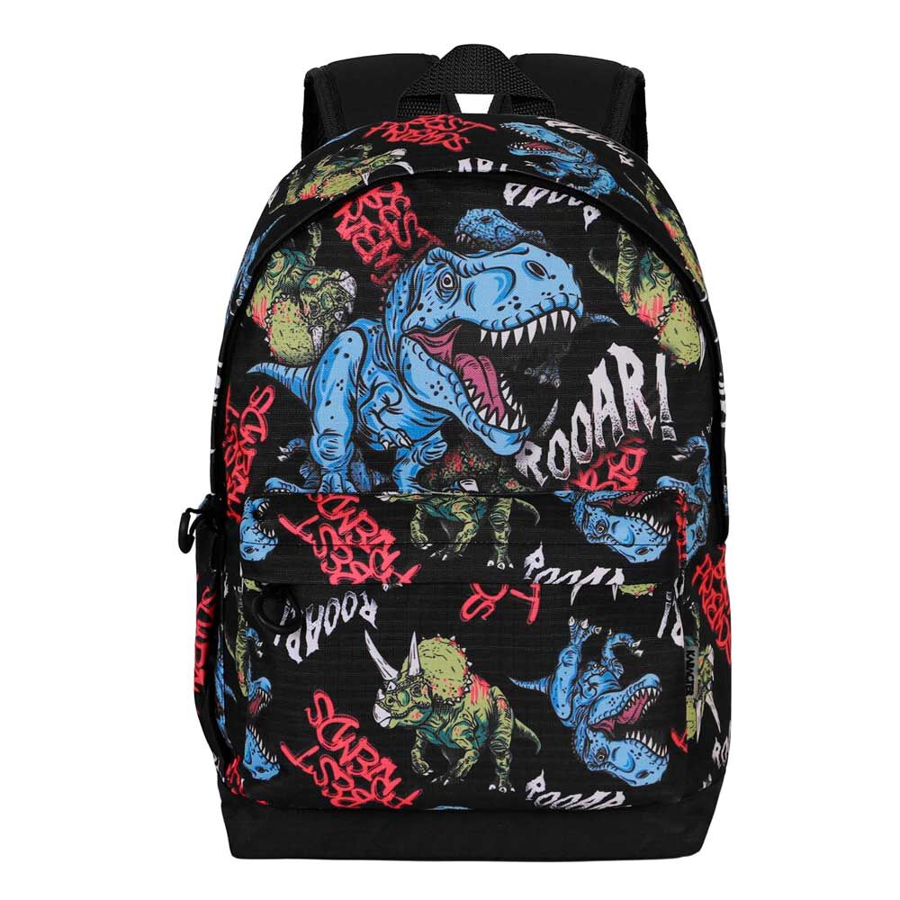 Mochila negra Dino PRO DG con estampado de dinosaurios - 3
