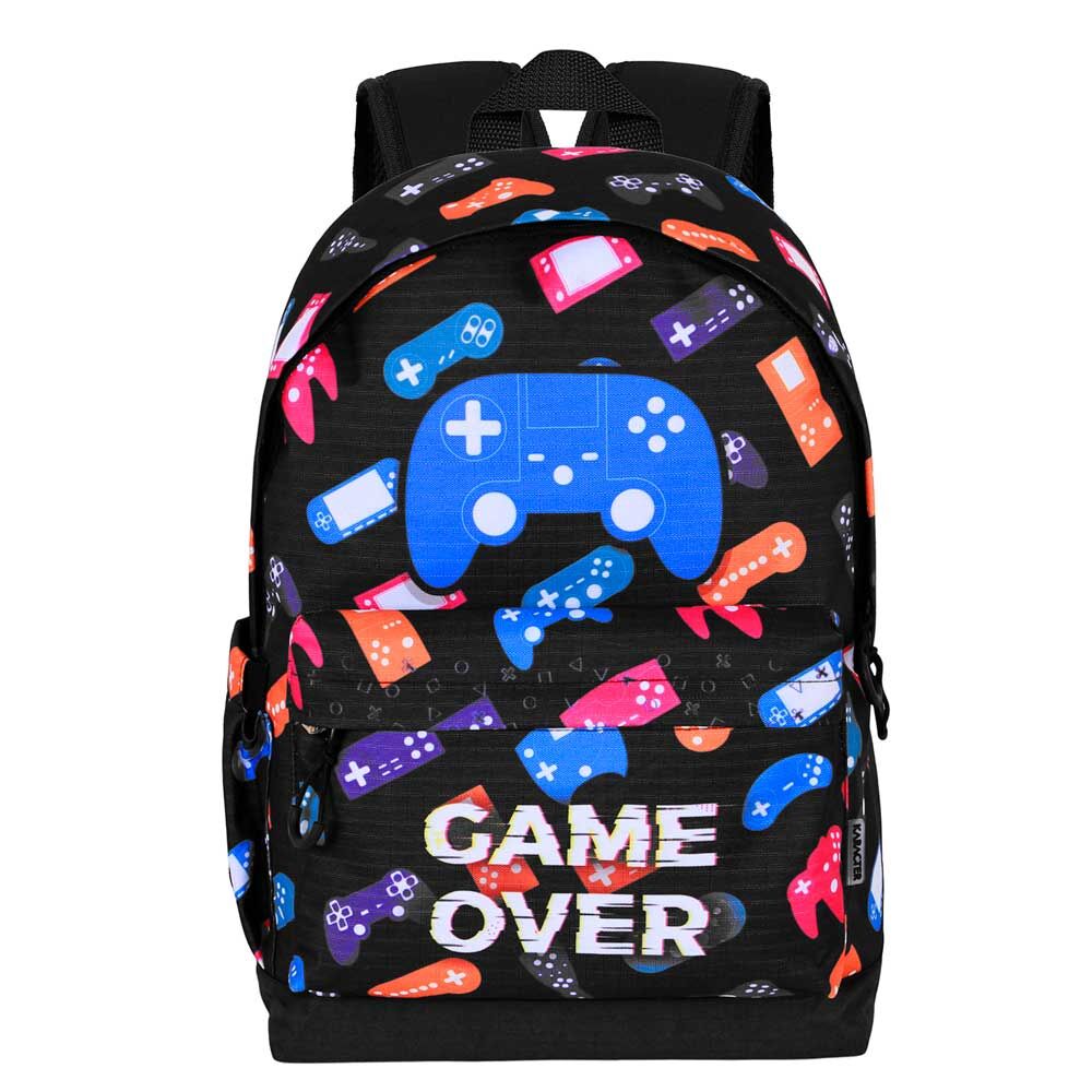Mochila Game Over PRO DG negra con estampado de mandos y consolas - 3