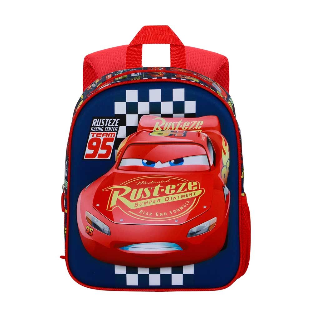 Mochila 3D de Cars Disney con coche rojo y asa acolchada - 3