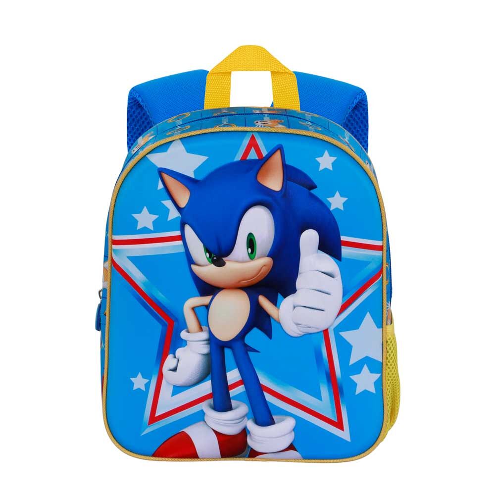 Mochila 3D azul de Sonic the Hedgehog con estrellas - 3
