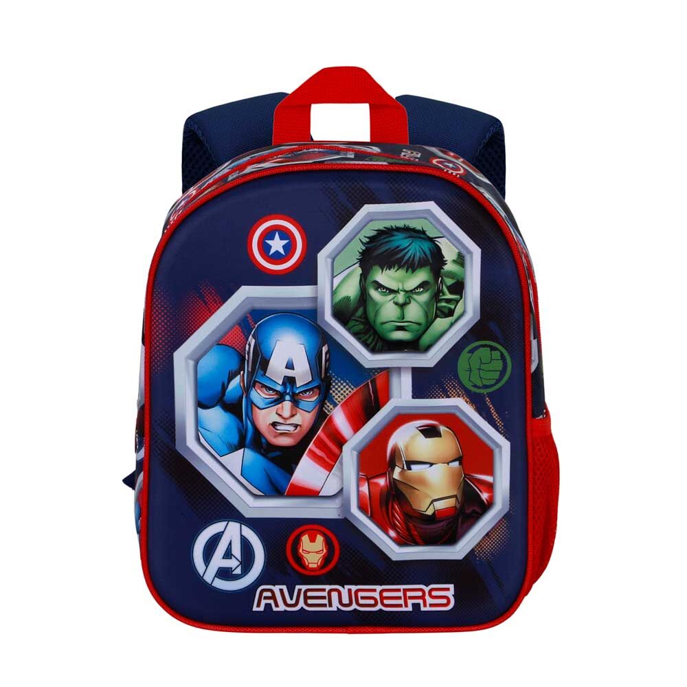 Mochila 3D Marvel de Los Vengadores con Hulk, Capitán América e Iron Man - 3