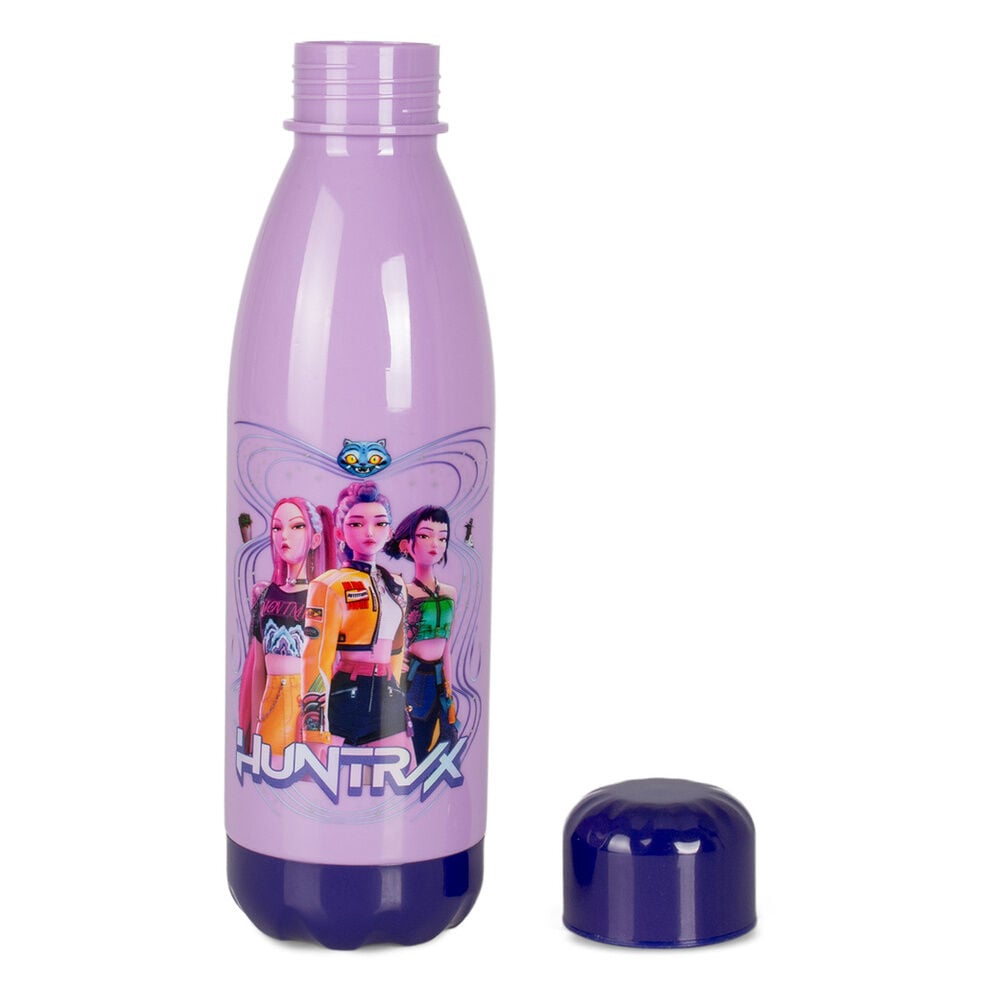 Botella lila KPop Demon Hunters HUNTRIX con tres personajes - 2