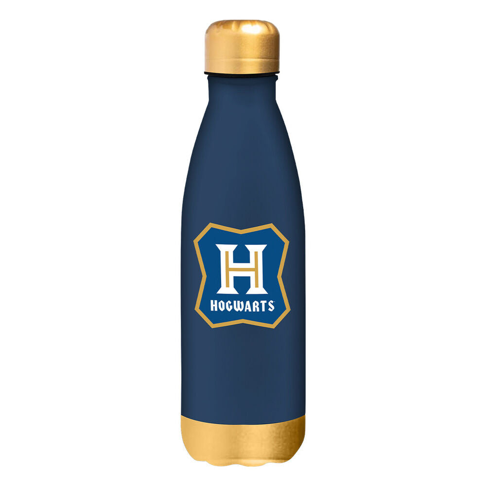 Botella Harry Potter azul marino con escudo de Hogwarts y detalles dorados - 2