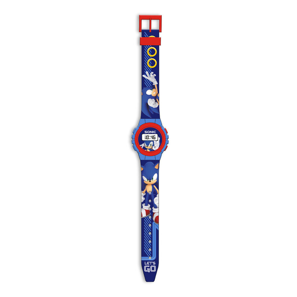 Reloj digital KE02 de Sonic the Hedgehog azul y amarillo - 2