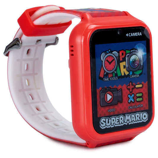 Reloj interactivo rojo de Super Mario Bros con correa ilustrada - 3
