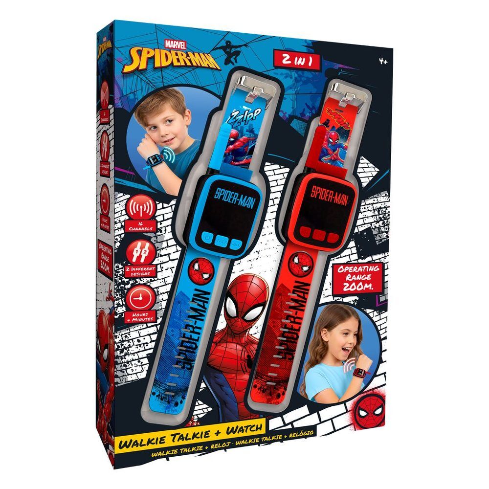 Set de dos relojes walkie-talkie Spider-Man Marvel en azul y rojo - 4