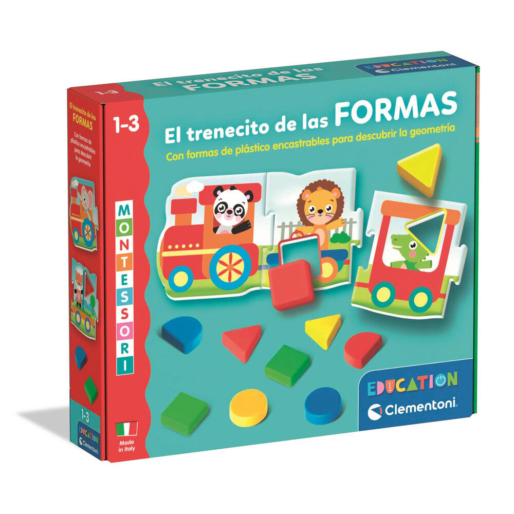 Juego Clementoni El tren de las formas Montessori con piezas de colores