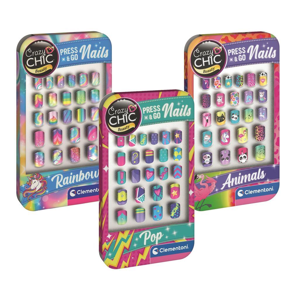 Set Clementoni Crazy Chic Press & Go Nails con uñas postizas de colores - 2
