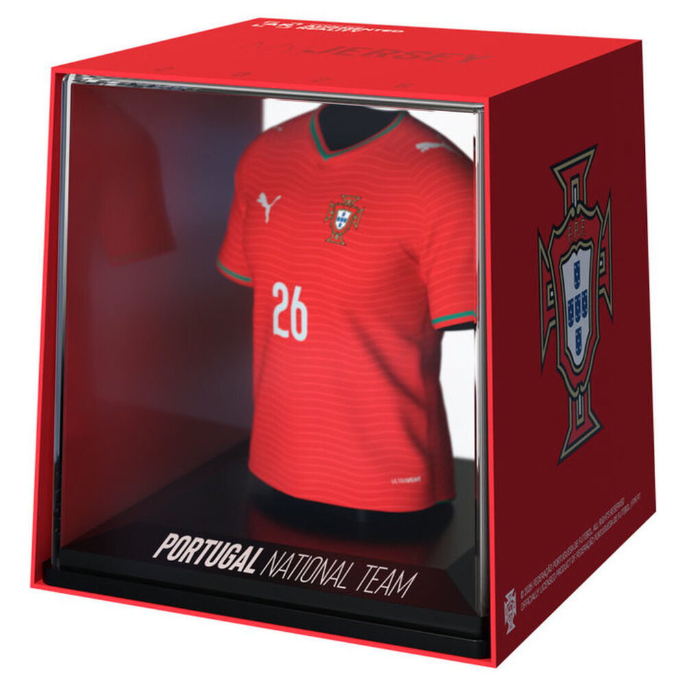 Figura mini de camiseta roja de Portugal en caja expositora
